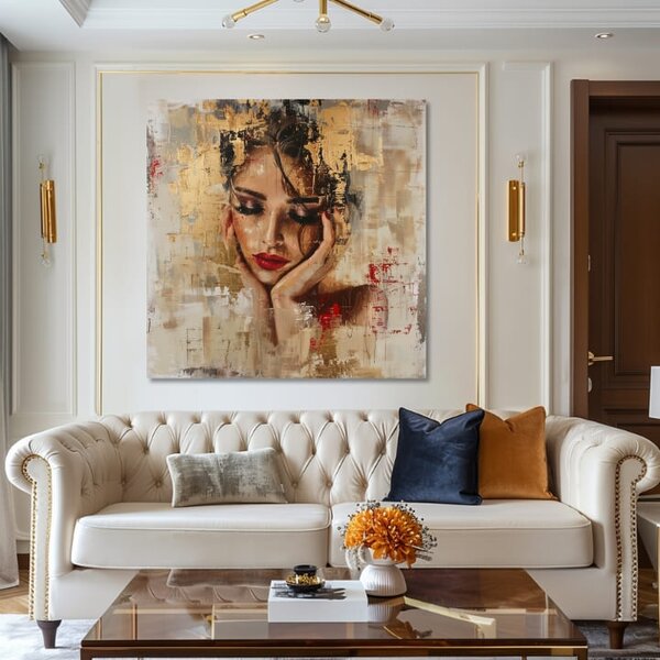 Elegantný obraz ženy Pôvabná múza - 60x60 cm