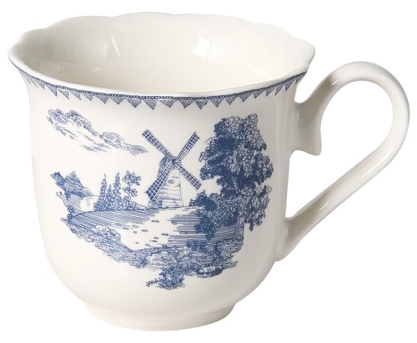20-dielna sada jedálenského riadu biela a modrá porcelánový riad pre 4 osoby taniere a šálky vintage vzor