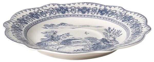 20-dielna sada jedálenského riadu biela a modrá porcelánový riad pre 4 osoby taniere a šálky vintage vzor