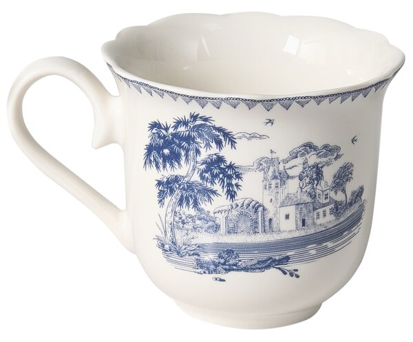 20-dielna sada jedálenského riadu biela a modrá porcelánový riad pre 4 osoby taniere a šálky vintage vzor