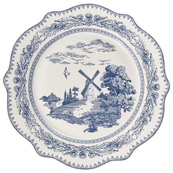 20-dielna sada jedálenského riadu biela a modrá porcelánový riad pre 4 osoby taniere a šálky vintage vzor
