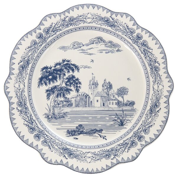 20-dielna sada jedálenského riadu biela a modrá porcelánový riad pre 4 osoby taniere a šálky vintage vzor