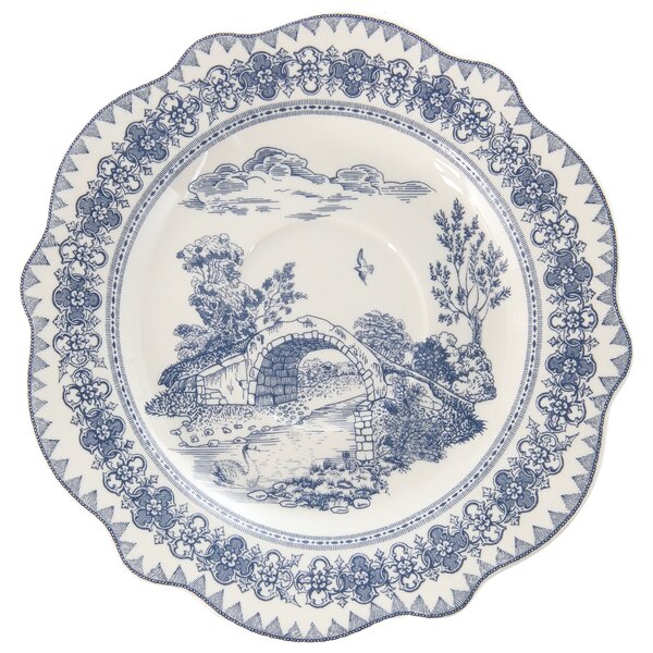 20-dielna sada jedálenského riadu biela a modrá porcelánový riad pre 4 osoby taniere a šálky vintage vzor