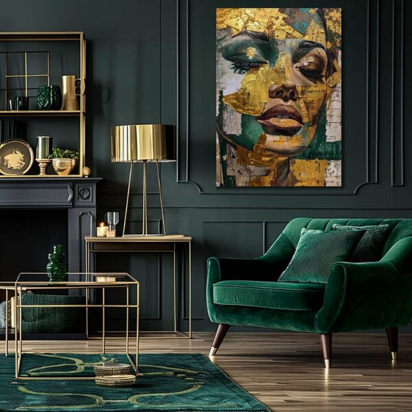 Elegantný obraz ženy Smaragdový sen - 40x60 cm