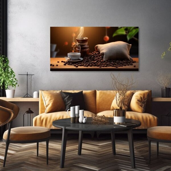 Kávové obrazy do kuchyne Abstraktná Aróma - 40x80 cm