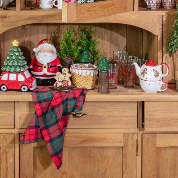 Sada kuchynských utierok TARTAN zelená / červená 944820