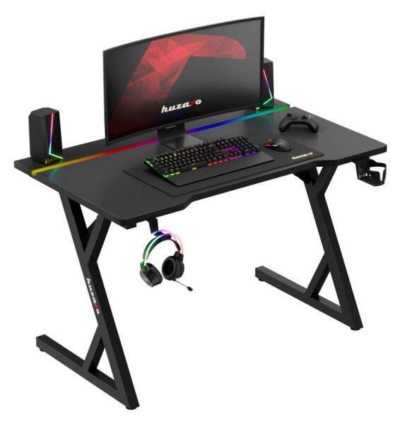 Herný stôl HERO 2.4 RGB s LED osvetlením čierny