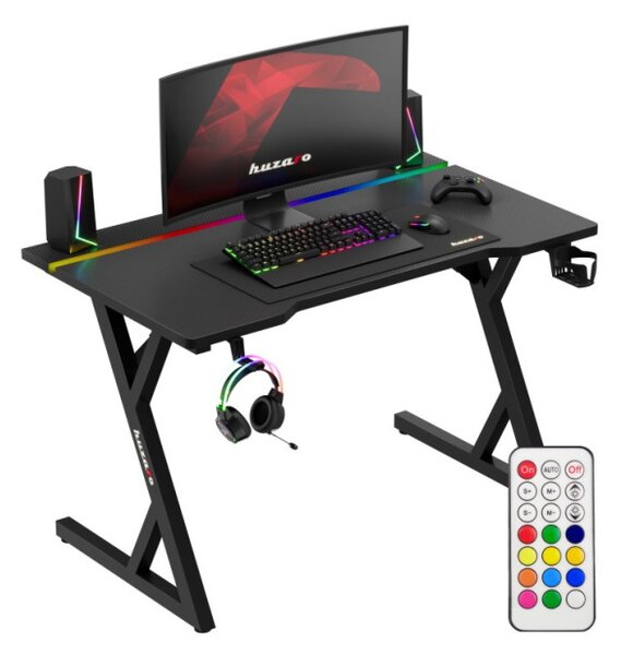 Herný stôl HERO 2.4 RGB s LED osvetlením čierny
