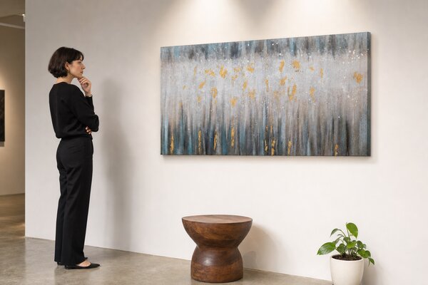 Maľovaný obraz na stenu ABSTRAKT 140x70 cm - 140×70 cm / Klasický 2 cm