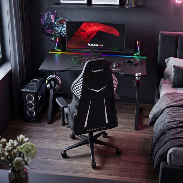 Herný stôl HERO 2.4 RGB s LED osvetlením čierny