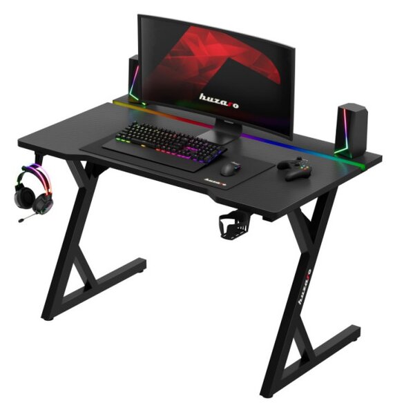 Herný stôl HERO 2.4 RGB s LED osvetlením čierny