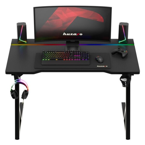 Herný stôl HERO 2.4 RGB s LED osvetlením čierny