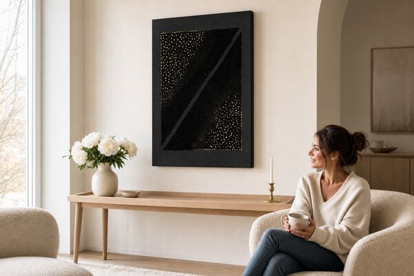 Maľovaný obraz na stenu ABSTRAKT 60x90 cm - 60×90 cm / Klasický 2 cm