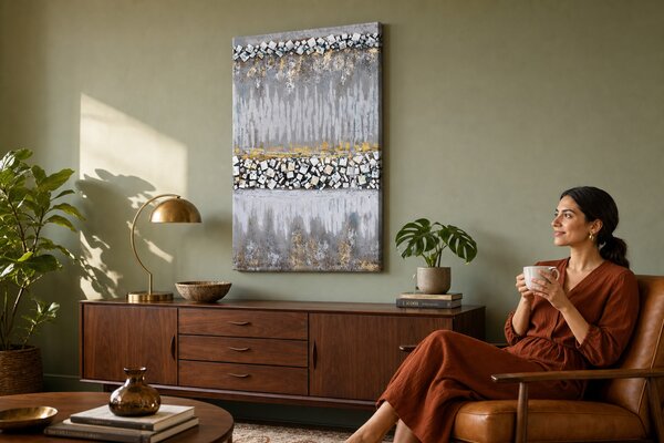 Maľovaný obraz na stenu ABSTRAKT 60x90 cm - 60×90 cm / Premium 4 cm