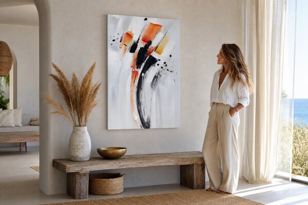 Maľovaný obraz na stenu ABSTRAKT 60x90 cm - 60×90 cm / Klasický 2 cm