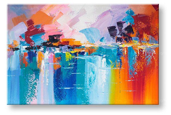 Maľovaný obraz na stenu ABSTRAKT 90x60 cm - 90×60 cm / Klasický 2 cm
