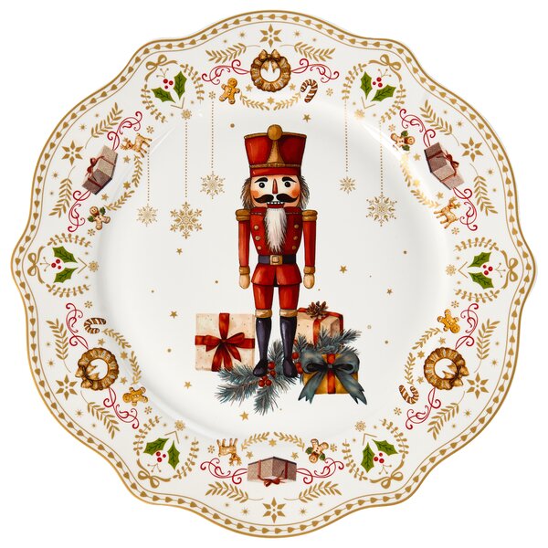 20-dielna sada jedálenského riadu biela porcelánový riad pre 4 osoby taniere a šálky vianočný motív