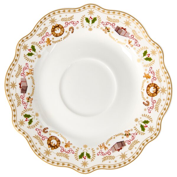 20-dielna sada jedálenského riadu biela porcelánový riad pre 4 osoby taniere a šálky vianočný motív