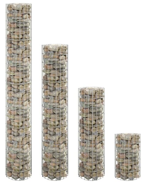 Kruhové gabiónové vyvýšené záhony 4 ks Ø30x50/100/150/200 cm