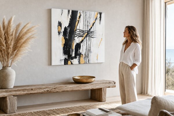 Maľovaný obraz na stenu ABSTRAKT 60x60 cm - 60×60 cm / Klasický 2 cm