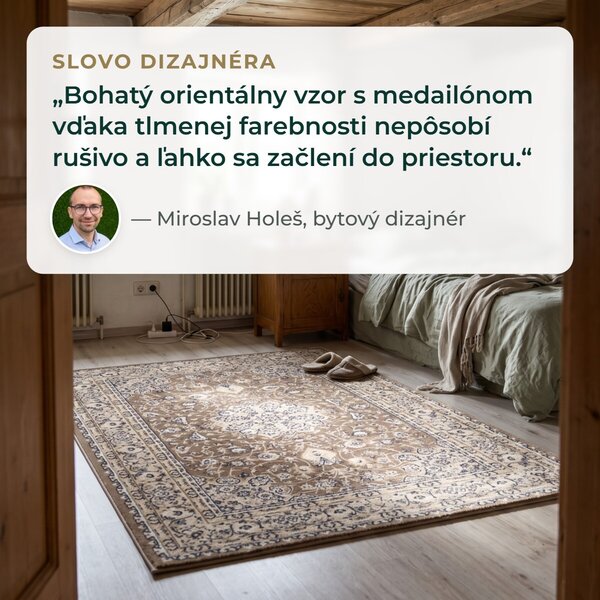 Angel Carpet, Kusový koberec Sultan 42 Beige, 80x150, béžová, kancelária