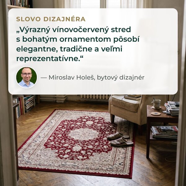 Angel Carpet, Kusový koberec Sultan 12 Red, 80x150, červená, kancelária