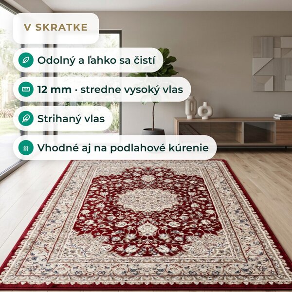 Angel Carpet, Kusový koberec Sultan 12 Red, 80x150, červená, kancelária