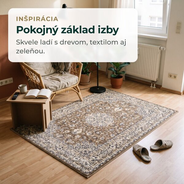 Angel Carpet, Kusový koberec Sultan 42 Beige, 80x150, béžová, kancelária