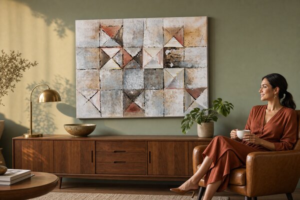 Maľovaný obraz na stenu ABSTRAKT 80x60 cm - 80×60 cm / Klasický 2 cm