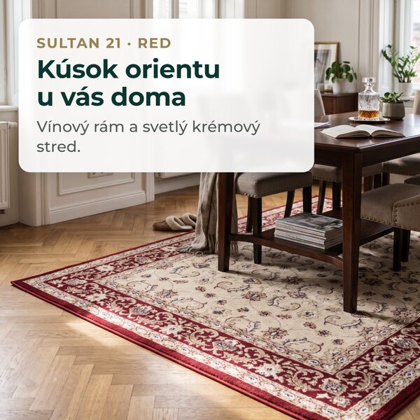 Angel Carpet, Kusový koberec Sultan 21 Red, 80x150, červená, kancelária