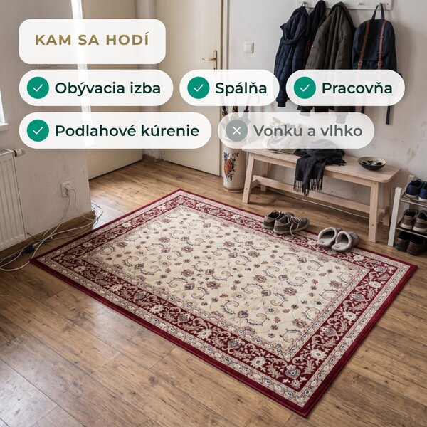 Angel Carpet, Kusový koberec Sultan 21 Red, 80x150, červená, kancelária