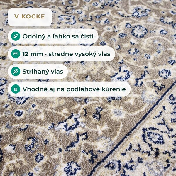 Angel Carpet, Kusový koberec Sultan 42 Beige, 80x150, béžová, kancelária