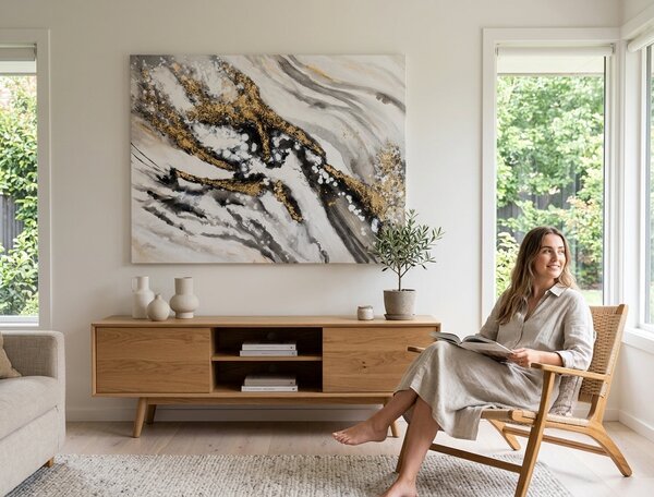 Maľovaný obraz na stenu ABSTRAKT 120x90 cm - 120×90 cm / Klasický 2 cm