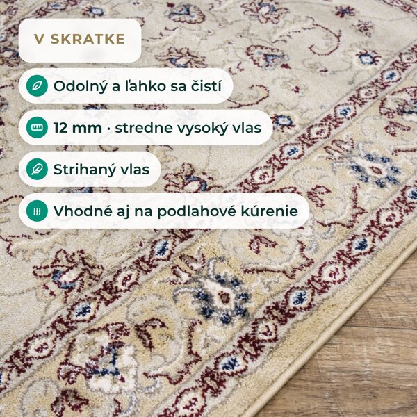 Angel Carpet, Kusový koberec Sultan 26 Beige, 80x150, béžová, kancelária