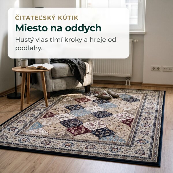 Angel Carpet, Kusový koberec Sultan 25 Blue/red, 80x150, viacfarebná, kancelária