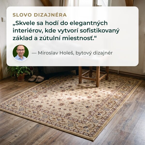 Angel Carpet, Kusový koberec Sultan 26 Beige, 80x150, béžová, kancelária