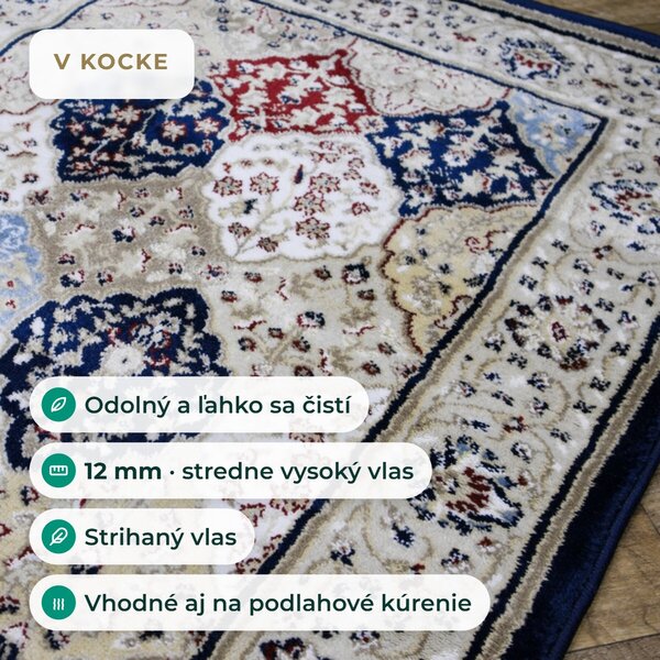 Angel Carpet, Kusový koberec Sultan 25 Blue/red, 80x150, viacfarebná, kancelária