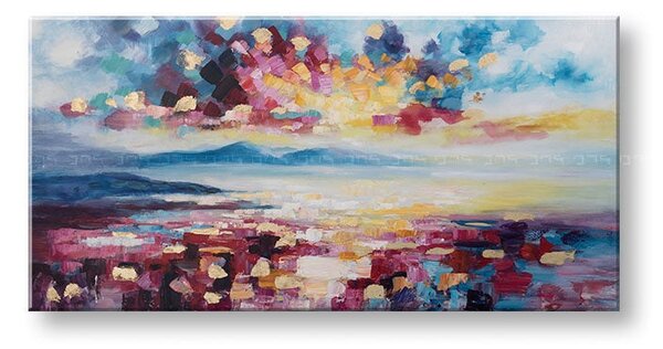 Maľovaný obraz na stenu ABSTRAKT 140x70 cm - 140×70 cm / Klasický 2 cm
