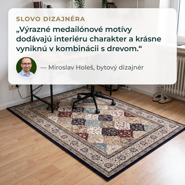 Angel Carpet, Kusový koberec Sultan 25 Blue/red, 80x150, viacfarebná, kancelária