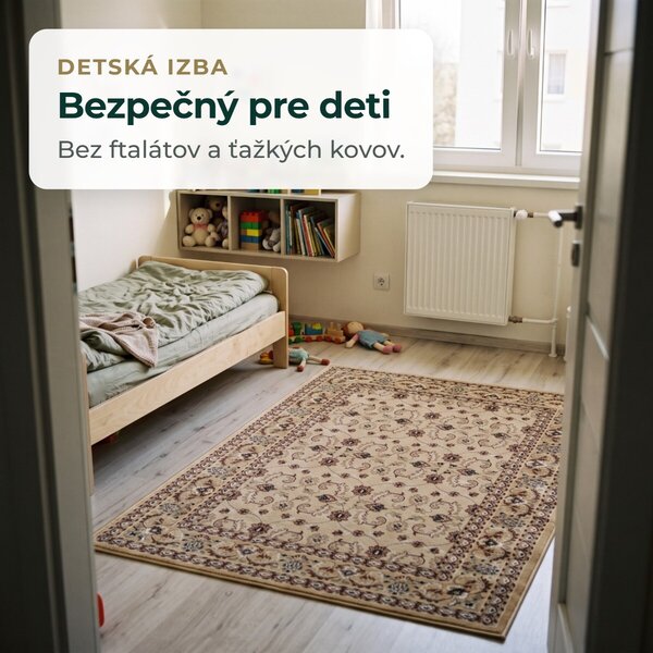 Angel Carpet, Kusový koberec Sultan 26 Beige, 80x150, béžová, kancelária