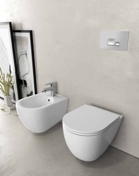 ISVEA INFINITY, závesný bidet 36,5x53cm, biela, 10NF41001