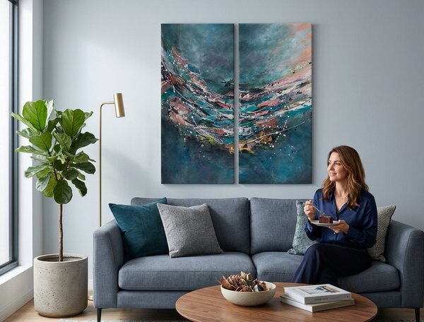 Maľovaný obraz na stenu ABSTRAKT 100x120 cm - Klasický 2 cm