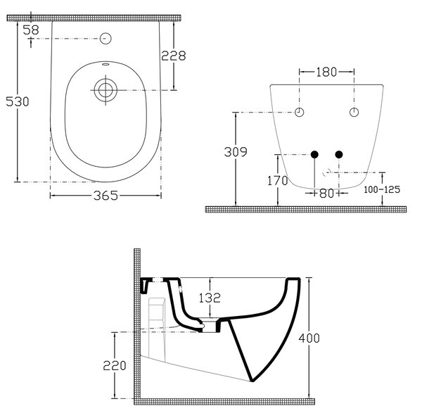 ISVEA INFINITY, závesný bidet 36,5x53cm, biela, 10NF41001