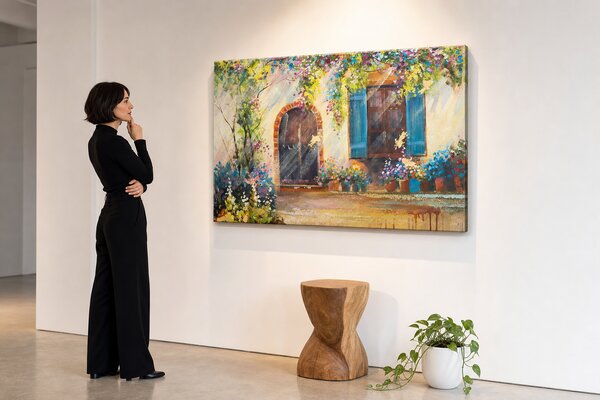 Maľovaný obraz na stenu DEŇ VO FLORENCII 90x60 cm - 90×60 cm / Klasický 2 cm