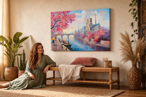 Maľovaný obraz na stenu BENÁTKY 90x60 cm - 90×60 cm / Klasický 2 cm