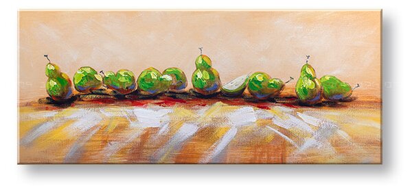 Maľovaný obraz na stenu HRUŠKY 120x50 cm - 120×50 cm / Premium 4 cm