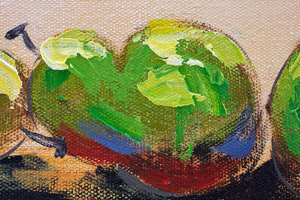 Maľovaný obraz na stenu HRUŠKY 120x50 cm - 120×50 cm / Premium 4 cm