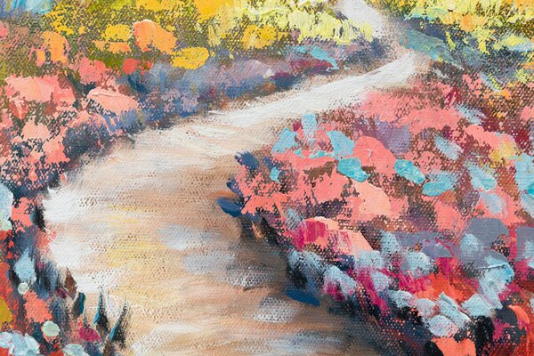Maľovaný obraz na stenu KRAJINA 100x40 cm - 100×40 cm / Klasický 2 cm