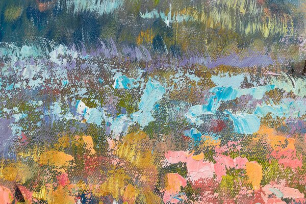 Maľovaný obraz na stenu KRAJINA 100x40 cm - 100×40 cm / Klasický 2 cm