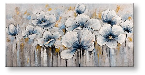 Maľovaný obraz na stenu KVETY 100x50 cm - 100×50 cm / Klasický 2 cm